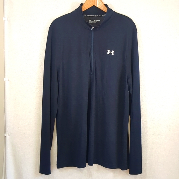 Under Armour Men's 1/2 Zip Lightweight Fitted Pullover Navy Blue Size XXL - Picture 1 of 11